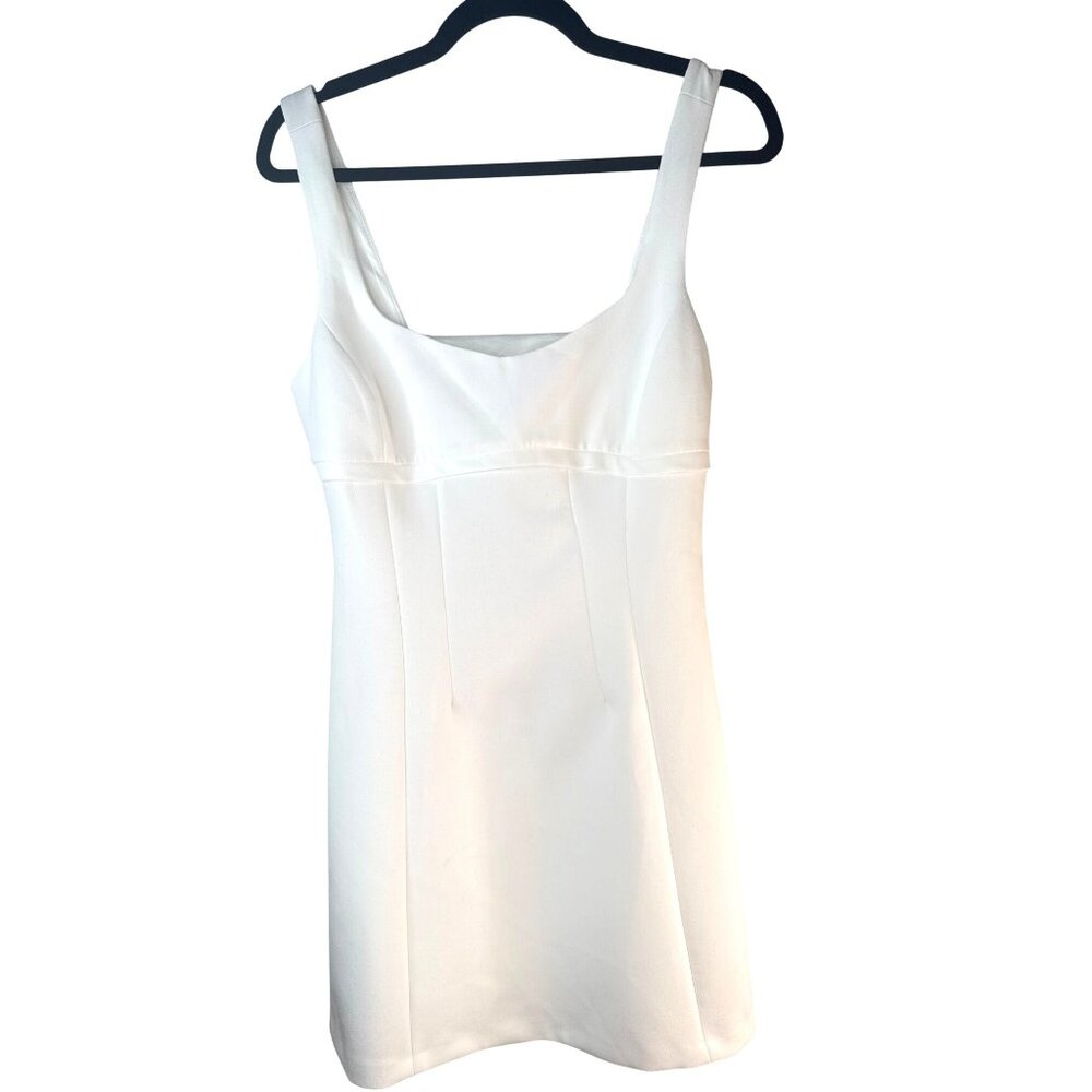 2/$30 NWT ZARA Medium Sleeveless White Mini Dress Cut Out Back Polyester Blend